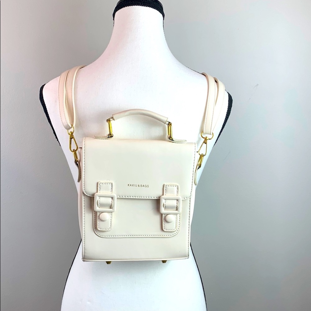 Trendy Flip Backpack / Handbag With 3 Snap Closure - Picture 2 of 8